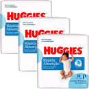 KIT 3 Fraldas Huggies Rápida Absorção - 3 Pacotes