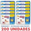 KIT 10 Fraldas Descartável Turma da Mônica 10 Pacotes + Lenço Umedecido + Sabonete Bebê